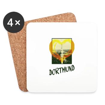 Dortmund Deutschland Stadt Skyline Herz Liebe - Untersetzer (4er-Set) - Weiß - Vorne