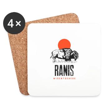 Ostthüringen Merch - Wisentgehege Ranis - Untersetzer (4er-Set) - Weiß - Vorne