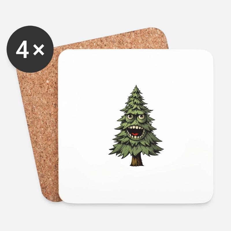 Verrückter Tannenbaum -perfektes Weihnachtgeschenk - Untersetzer (4er-Set) - Weiß