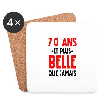 70 ans et plus belle que jamais - Dessous de verre (lot de 4) - blanc - Devant