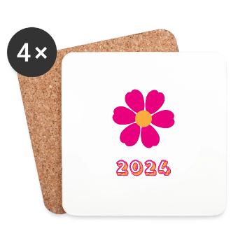 HAPPY NEW YEAR. NEW YEAR'S EVE. NEW YEAR - Coasters (set of 4) - white - Front