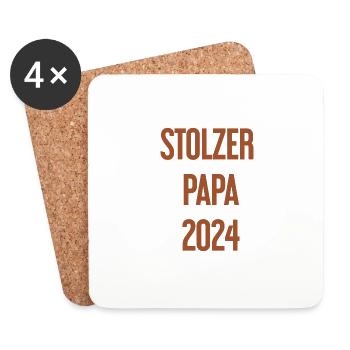 Proud Dad 2024 – for new fathers - Coasters (set of 4) - white - Front
