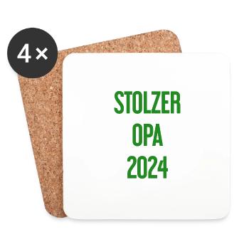 Proud Grandpa 2024 – Perfect for New Grandpa - Coasters (set of 4) - white - Front