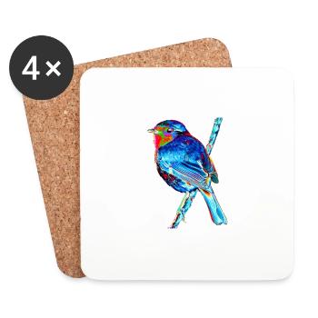 A colorful bird for the day, A732162 - Coasters (set of 4) - white - Front