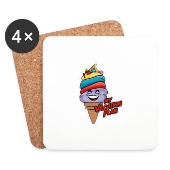 Lachende Eistüte Lustiges Eiscreme Design Spruch - Untersetzer (4er-Set) - Weiß - Vorne