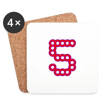 5. 5 YEARS. 5th ANNIVERSARY. 5 YEAR ANNIVERSARY - Coasters (set of 4) - white - Front