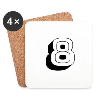 8 - Untersetzer (4er-Set) - Weiß - Vorne