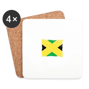 Destgierte Jamaika Flag - Untersetzer (4er-Set) - Weiß - Vorne