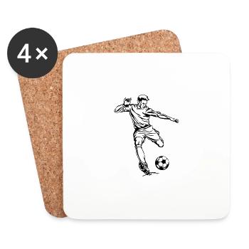 Fussballer - Untersetzer (4er-Set) - Weiß - Vorne