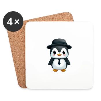 Penguin Gentleman - Coasters (set of 4) - white - Front