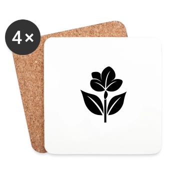 Fleur - Dessous de verre (lot de 4) - blanc - Devant