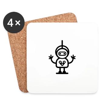 Petit robot - Dessous de verre (lot de 4) - blanc - Devant