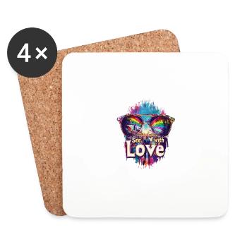 See With Love - Embrace Diversity Art - Untersetzer (4er-Set) - Weiß - Vorne