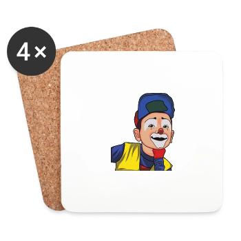 Lustiger Cartoon Clown - Geschenkidee - Untersetzer (4er-Set) - Weiß - Vorne