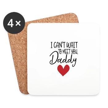 Can't Wait To Meet You Daddy - Coasters (set of 4) - white - Front