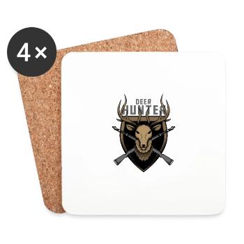 Chasseurs de cerfs - Dessous de verre (lot de 4) - blanc - Devant