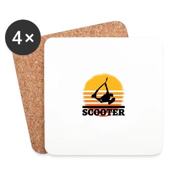 Scooter sunset - Untersetzer (4er-Set) - Weiß - Vorne