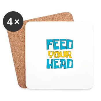 Feed your head - füttere Deinen Kopf - Coasters (set of 4) - white - Front