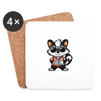 Skunk Cool Été - Dessous de verre (lot de 4) - blanc - Devant