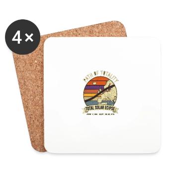 Chemin de l’Éclipse Solaire Totale - Dessous de verre (lot de 4) - blanc - Devant