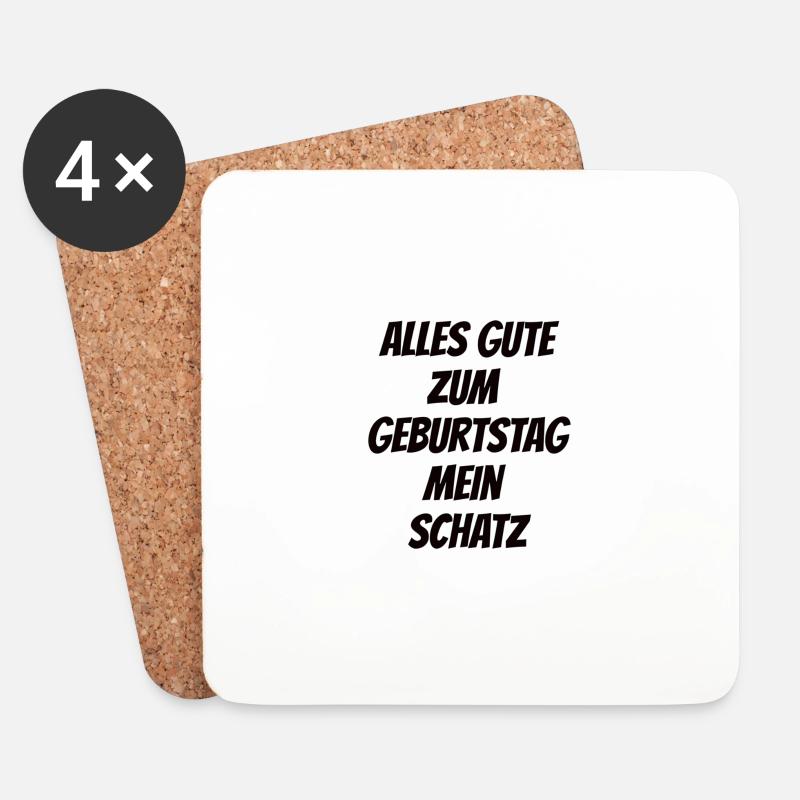 Geburtstags Spruch für eure Liebsten! - Untersetzer (4er-Set) - Weiß