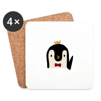 mignon pingouin design mignon pingouin animal doux - Dessous de verre (lot de 4) - blanc - Devant