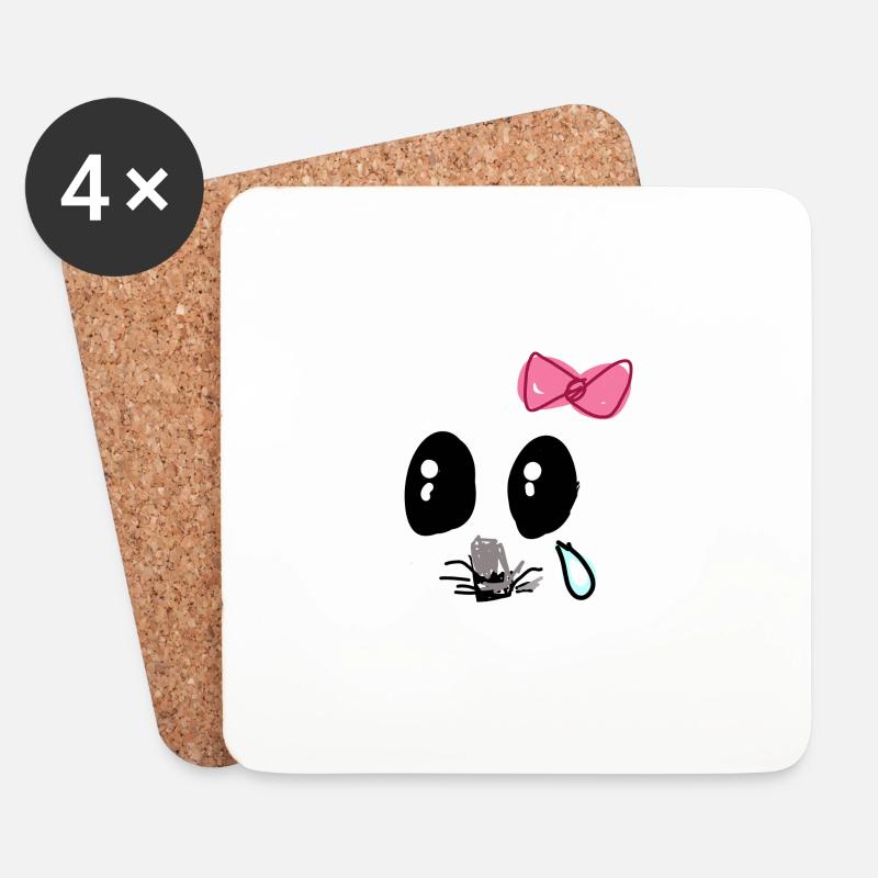 Illustration,Tier,grau,sad Hamster - Untersetzer (4er-Set) - Weiß