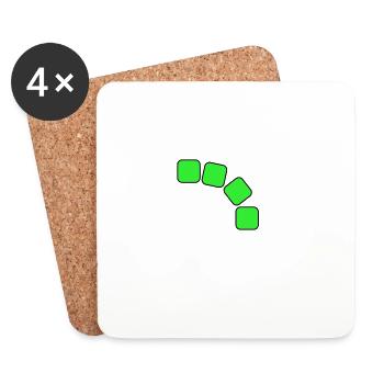 Grüne Quadrate Sequenz - Untersetzer (4er-Set) - Weiß - Vorne