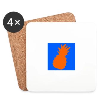 Ananas Logo - Untersetzer (4er-Set) - Weiß - Vorne