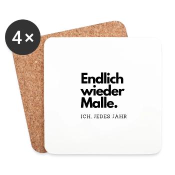 Endlich wieder Malle - Untersetzer (4er-Set) - Weiß - Vorne