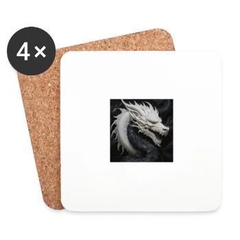 Whitehead Dragon Protector - Coasters (set of 4) - white - Front