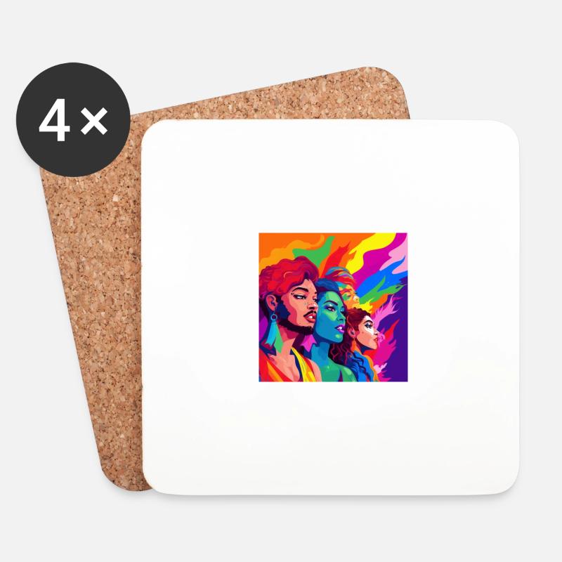 Queer People - Untersetzer (4er-Set) - Weiß