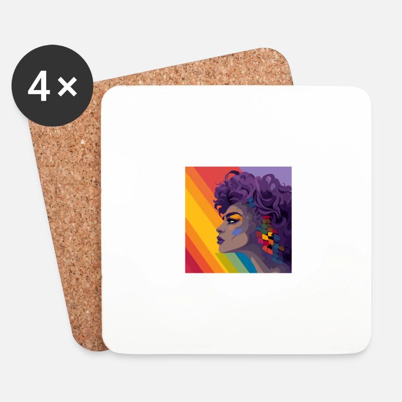 Rainbow Women - Untersetzer (4er-Set) - Weiß
