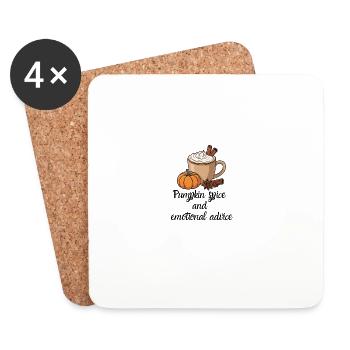 Conseils sur la citrouille - Dessous de verre (lot de 4) - blanc - Devant