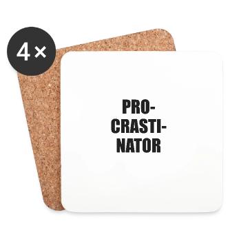 Procrastinator Typo Block - Coasters (set of 4) - white - Front