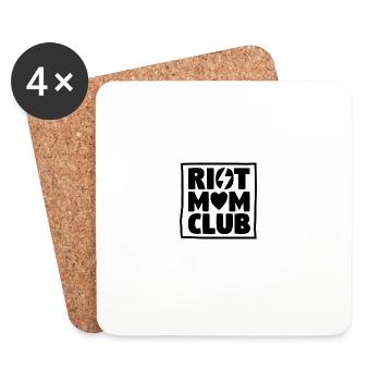 «RIOT MOM CLUB» Logo Frame - Untersetzer (4er-Set) - Weiß - Vorne