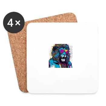 Leone Neon Glasses - Coasters (set of 4) - white - Front
