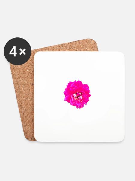Pop Art Rose - Untersetzer (4er-Set) - Weiß