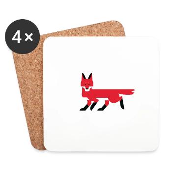 Kleiner Fuchs Grafik / Illustration - Untersetzer (4er-Set) - Weiß - Vorne