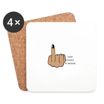 Covid Crashed my wedding - Coasters (set of 4) - white - Front
