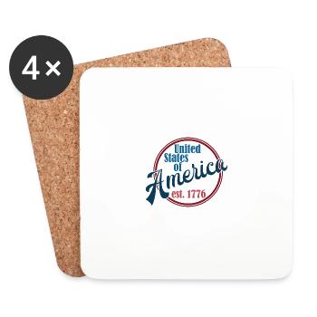 États-Unis d'Amérique - Dessous de verre (lot de 4) - blanc - Devant