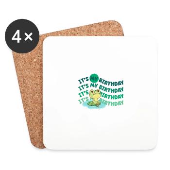 It's my Birthday! Funny frog - Coasters (set of 4) - white - Front