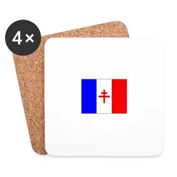 France Libre - Dessous de verre (lot de 4) - blanc - Devant