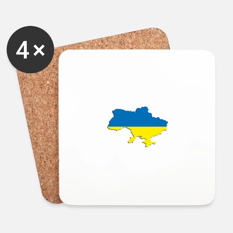 Ukraine - Untersetzer (4er-Set) - Weiß