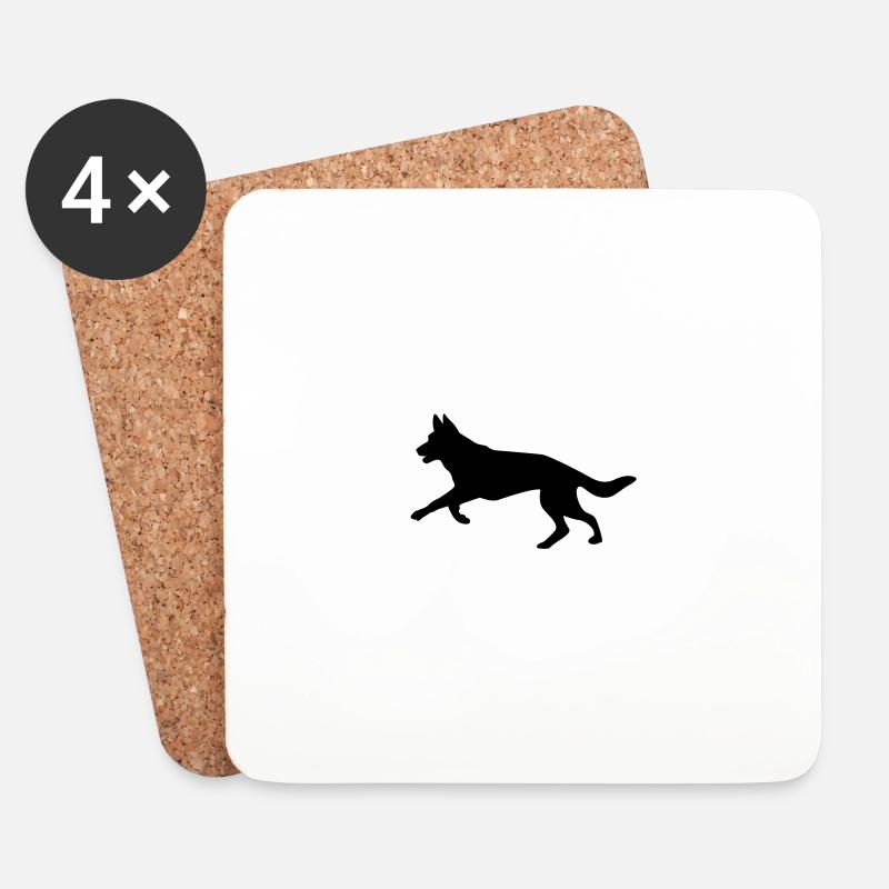 Deutscher Schäferhund - Untersetzer (4er-Set) - Weiß