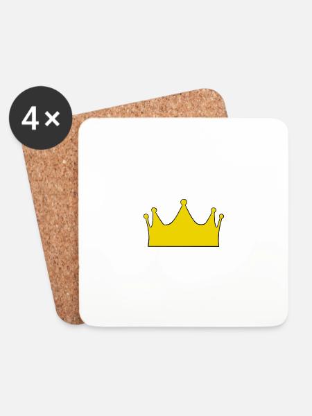 Krone - Untersetzer (4er-Set) - Weiß