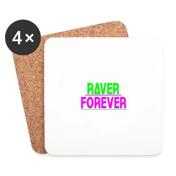 Raver forever - Coasters (set of 4) - white - Front