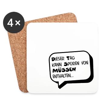 Dieser Tag kann Spuren von MÜSSEN enthalten... - Untersetzer (4er-Set) - Weiß - Vorne