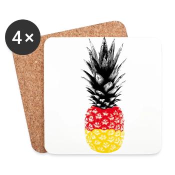 Germany, pineapple, flag, world cup, football - Coasters (set of 4) - white - Front