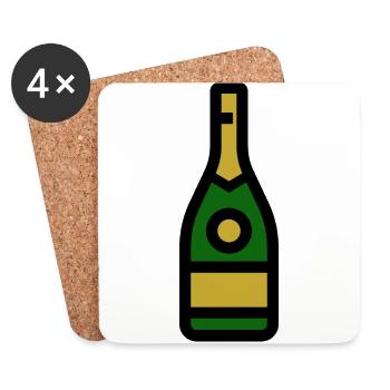 Champangnerglas, Sekt, Sektglas - Untersetzer (4er-Set) - Weiß - Vorne